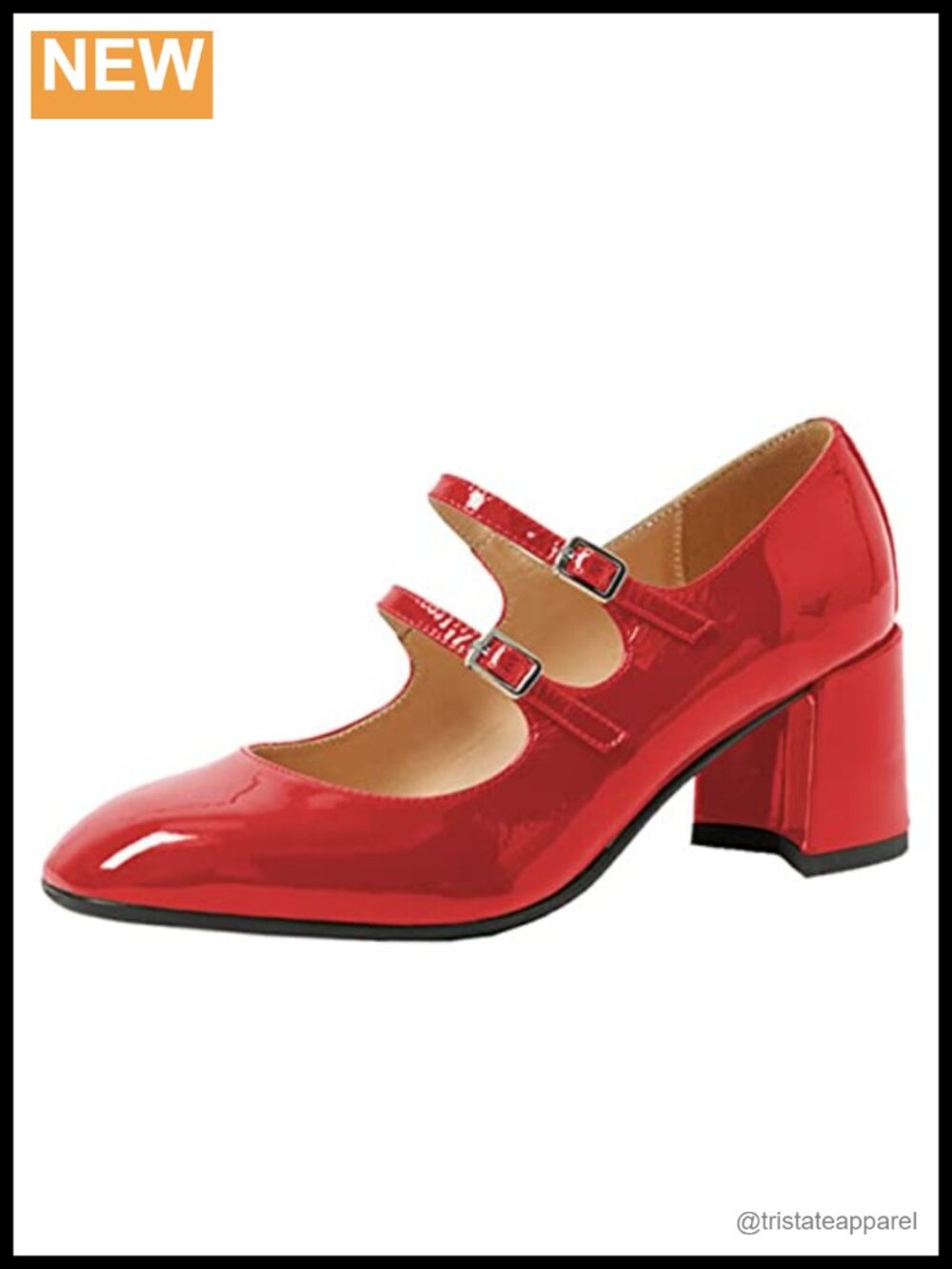 Vintage Mary Jane Block Heel Patent Leather Pumps